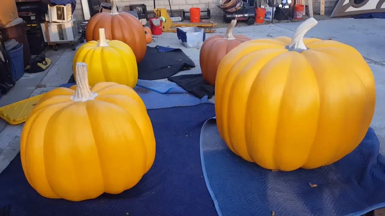 How do you keep fake pumpkins from flying away